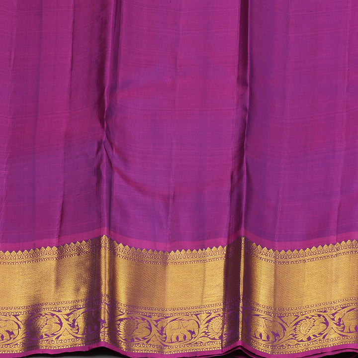 Hayagrivas Blue Handloom Kanjivaram Silk Saree with Purple Border KBE21D8-5