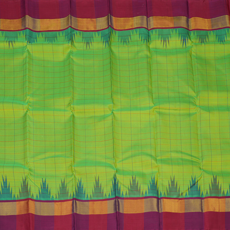 Hayagrivas Handloom Fluorescent Green Kanjivaram Silk Saree KBE2200A4-1