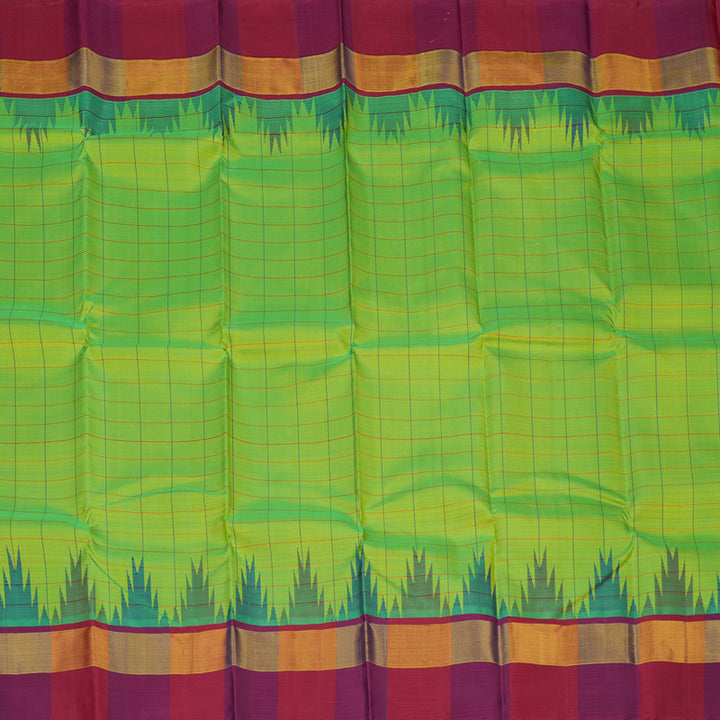 Hayagrivas Handloom Fluorescent Green Kanjivaram Silk Saree KBE2200A4-1