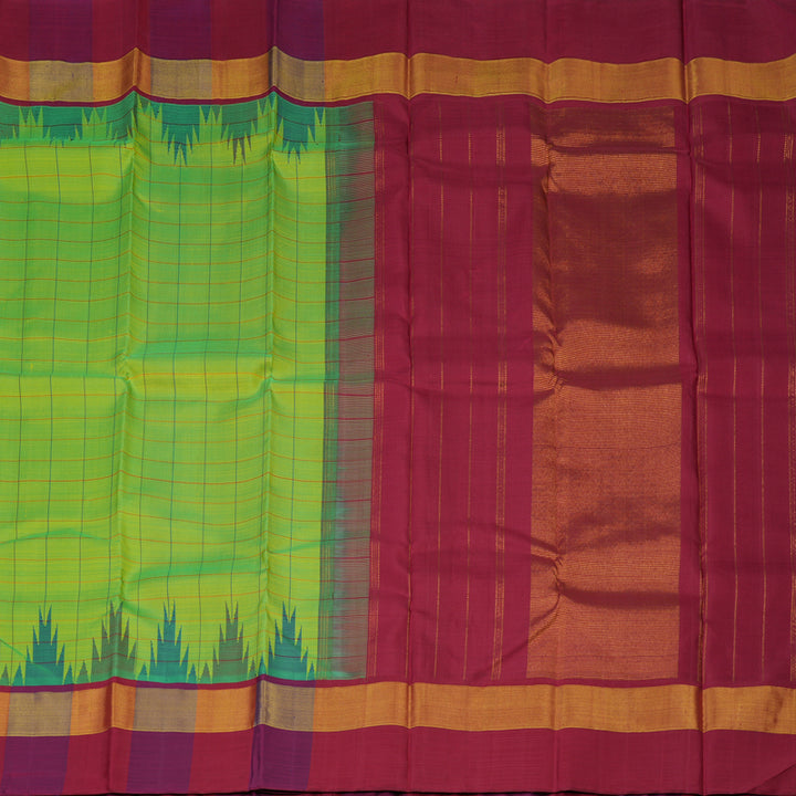 Hayagrivas Handloom Fluorescent Green Kanjivaram Silk Saree KBE2200A4-1