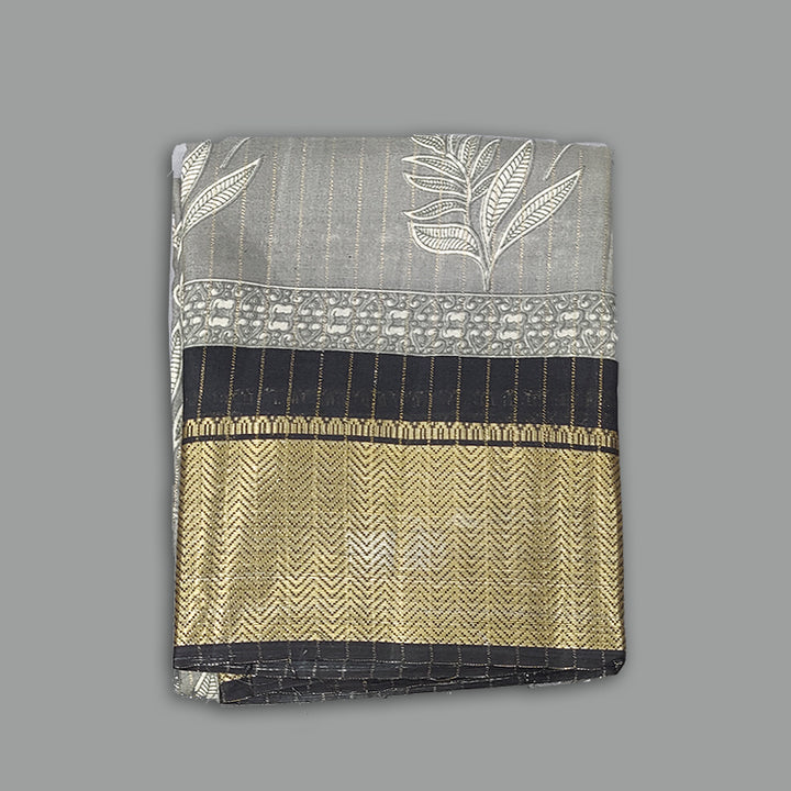 Hayagrivas Grey Fancy Cotton Saree KBE2211A3-7