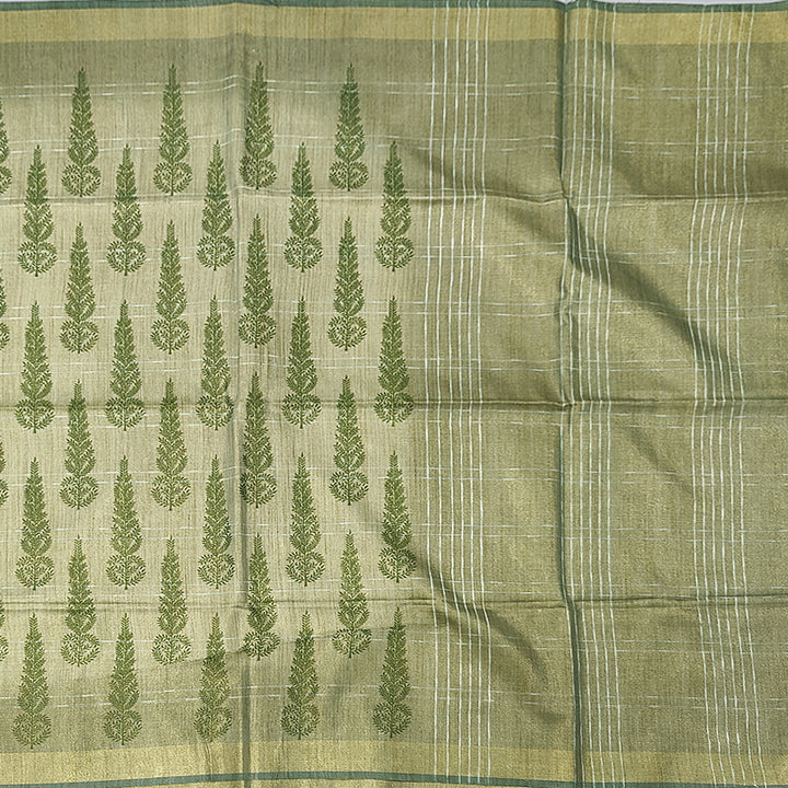 Hayagrivas Green Fancy Cotton Saree KBE2212B31-1