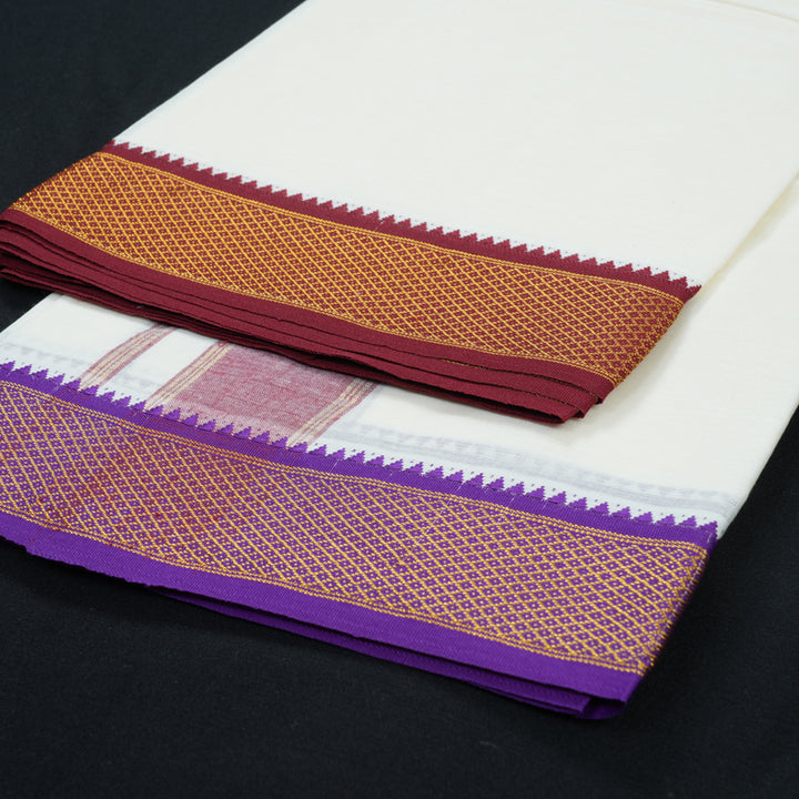 Hayagrivas Handloom 8 Mulam Cotton Dhotis KBE2214B1-1