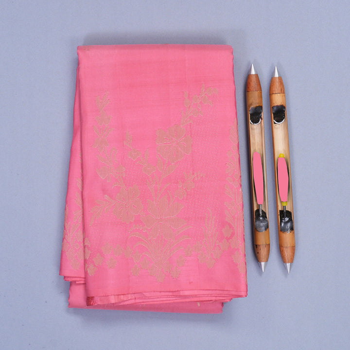 Hayagrivas Handloom Rose Pink Kanjivaram Silk Saree KBE2217B1-2