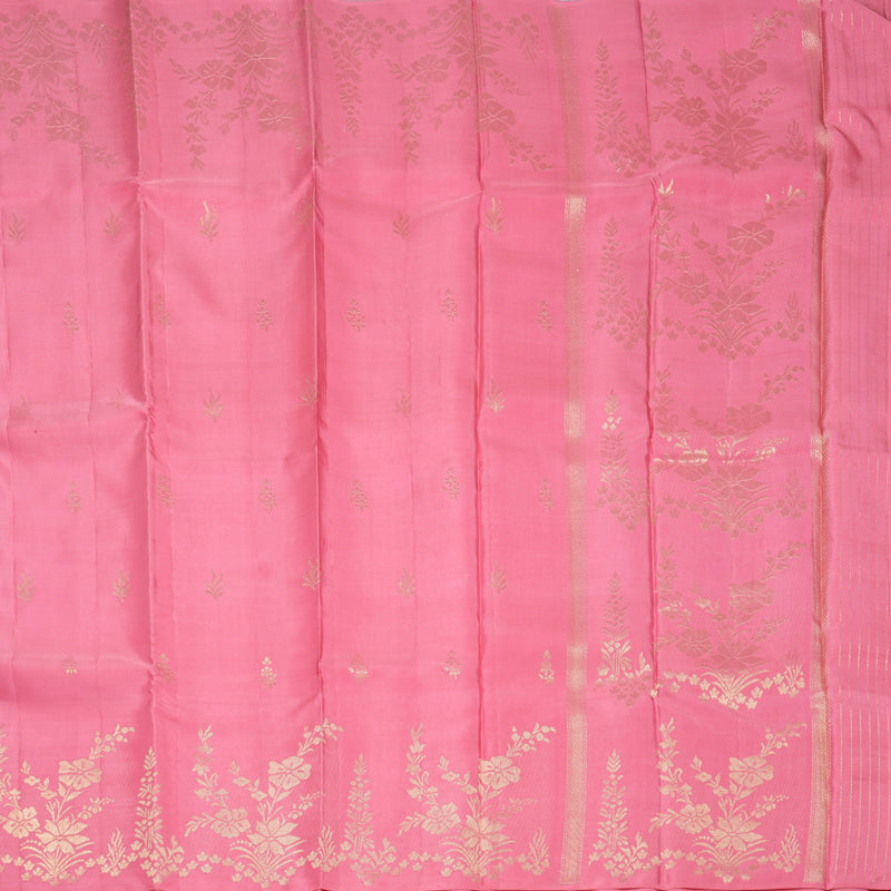Hayagrivas Handloom Rose Pink Kanjivaram Silk Saree KBE2217B1-2