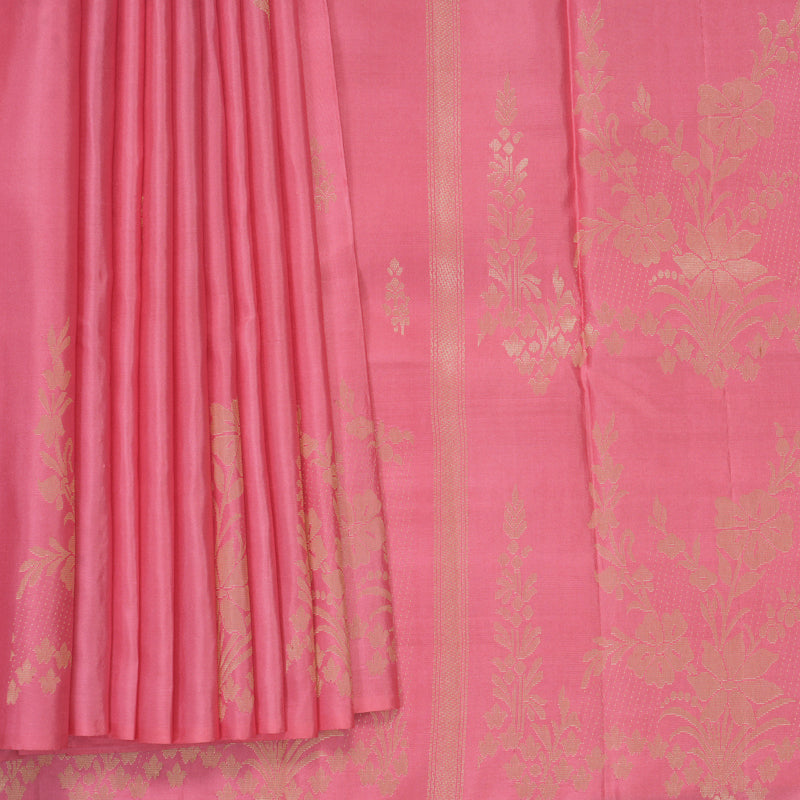 Hayagrivas Handloom Rose Pink Kanjivaram Silk Saree KBE2217B1-2