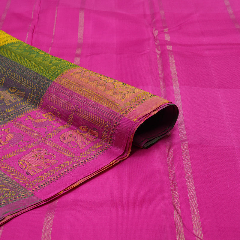 Hayagrivas Handloom Multicolour Checks Kanjivaram Silk Saree KBE2218B2-1