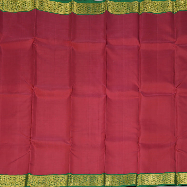 Hayagrivas Handloom Maroon Kanjivaram Silk Saree with Dark Green Border KBE2219B1-1