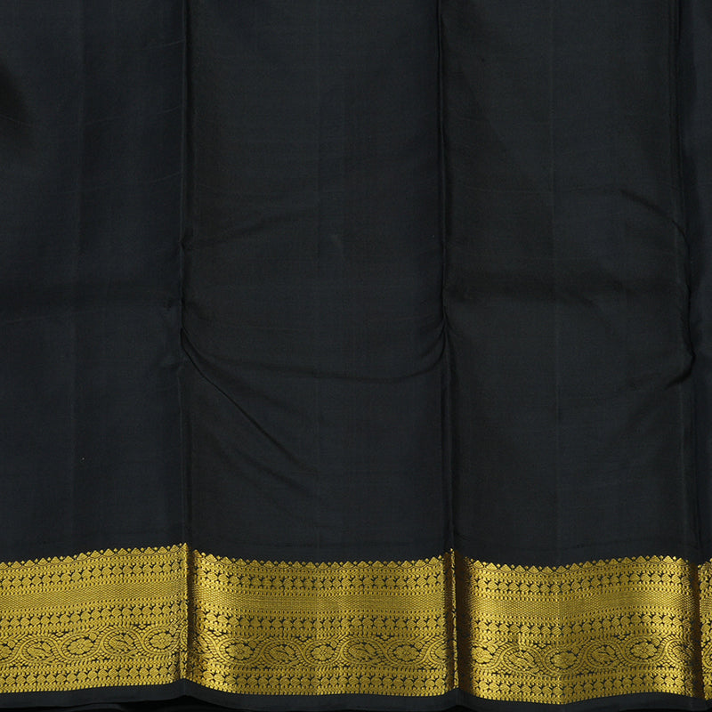 Hayagrivas Handloom Orange Kanjivaram Silk Saree with Black Border KBE2221B12-1