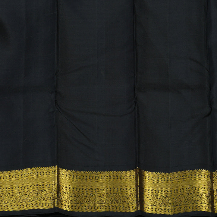 Hayagrivas Handloom Orange Kanjivaram Silk Saree with Black Border KBE2221B12-1