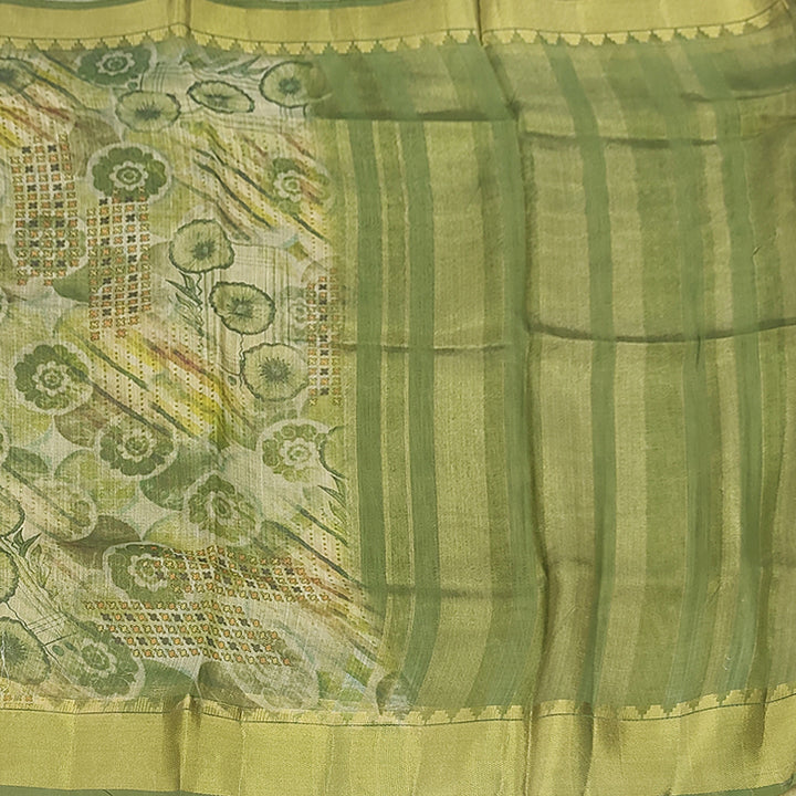 Hayagrivas Sage Green Fancy Cotton Saree KBE2232B11-1