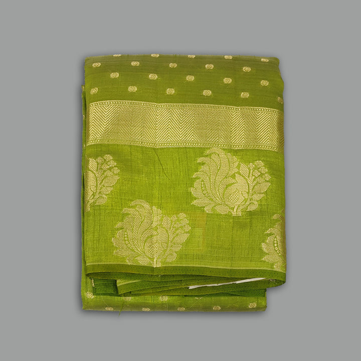 Hayagrivas Parrot Green Fancy Cotton Saree KBE2232B2-1