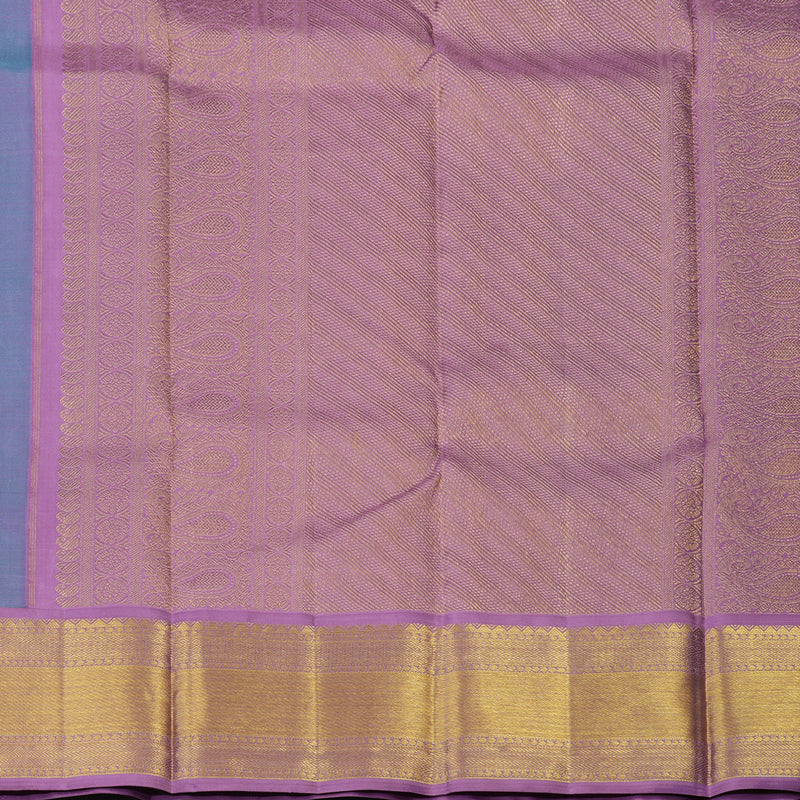 Hayagrivas Handloom Sea Green Kanjivaram Silk Saree with Lavendar Border KBE2233B2-1