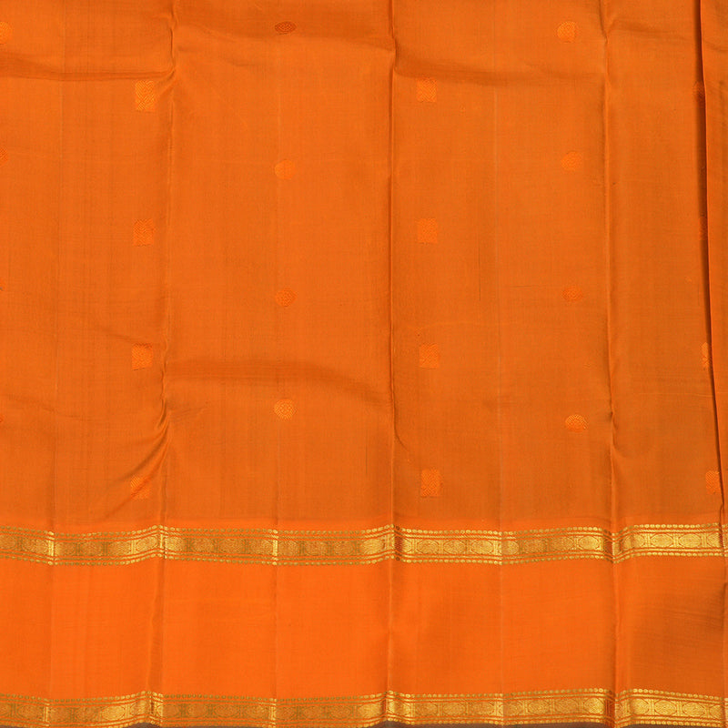 Hayagrivas Handloom Deep Nagapazham Kanjivaram Silk Saree with Orange Border KBE2237B2-1