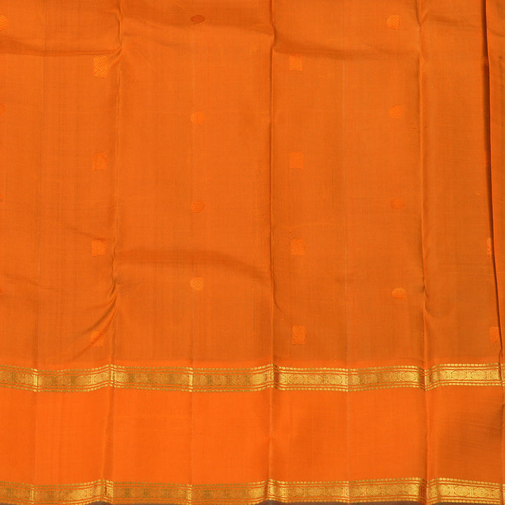 Hayagrivas Handloom Deep Nagapazham Kanjivaram Silk Saree with Orange Border KBE2237B2-1