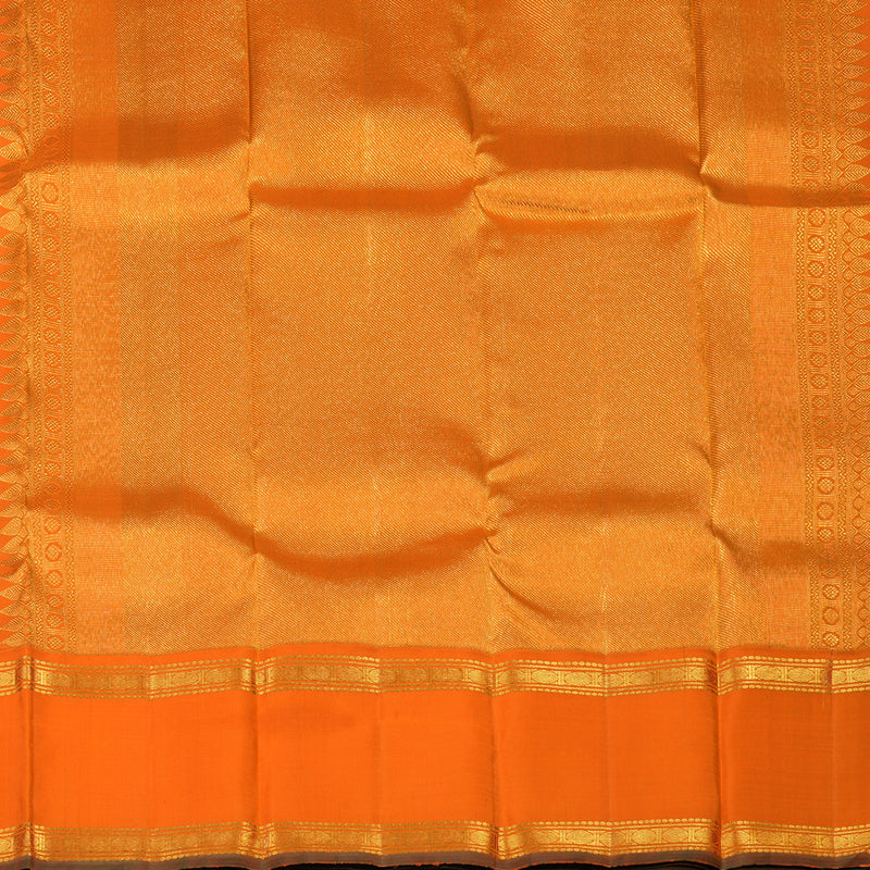 Hayagrivas Handloom Deep Nagapazham Kanjivaram Silk Saree with Orange Border KBE2237B2-1