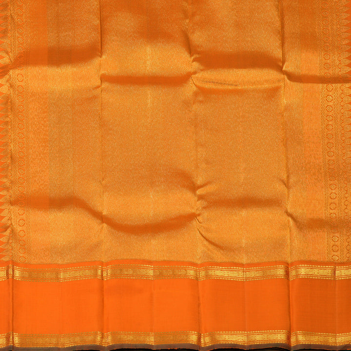 Hayagrivas Handloom Deep Nagapazham Kanjivaram Silk Saree with Orange Border KBE2237B2-1