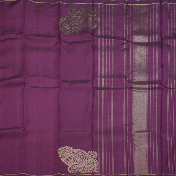 Hayagrivas Handloom Purple Kanjivaram Silk Saree KBE2239B1-1