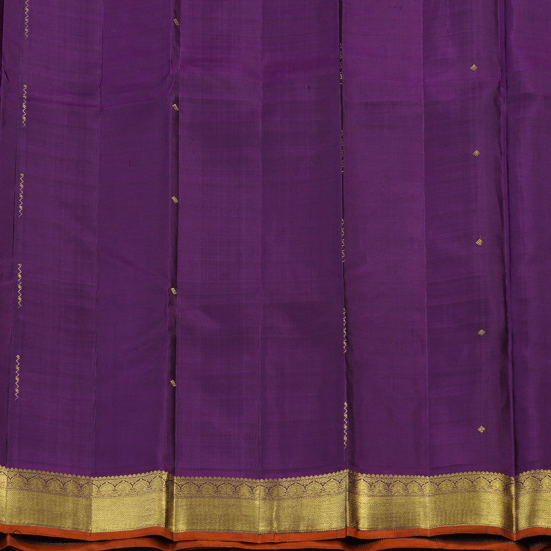 Hayagrivas Handloom Bottle Green Kanjivaram Silk Saree with Purple Border KBE2240B3-1