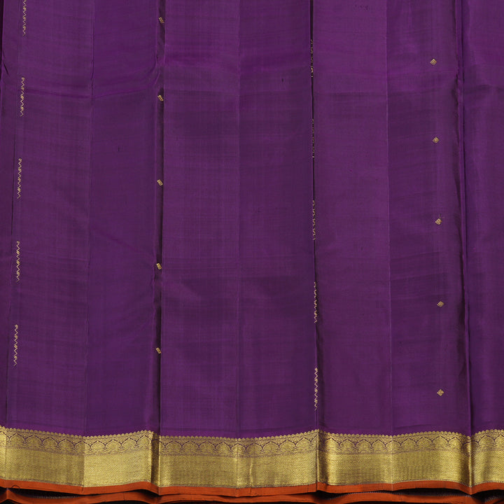 Hayagrivas Handloom Bottle Green Kanjivaram Silk Saree with Purple Border KBE2240B3-1