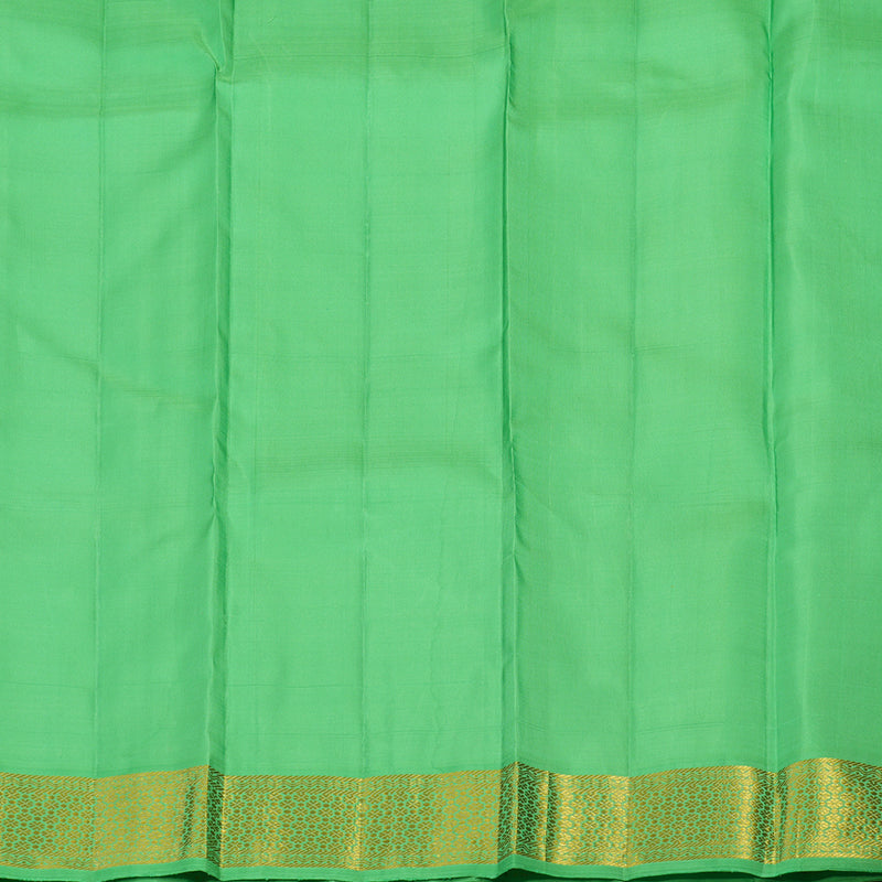 Hayagrivas Handloom Lime Yellow Kanjivaram Silk Saree with Parrot Green Border KBE2243B2-1