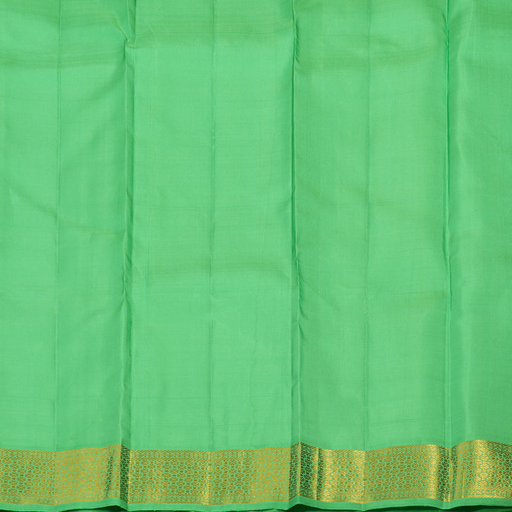 Hayagrivas Handloom Lime Yellow Kanjivaram Silk Saree with Parrot Green Border KBE2243B2-1