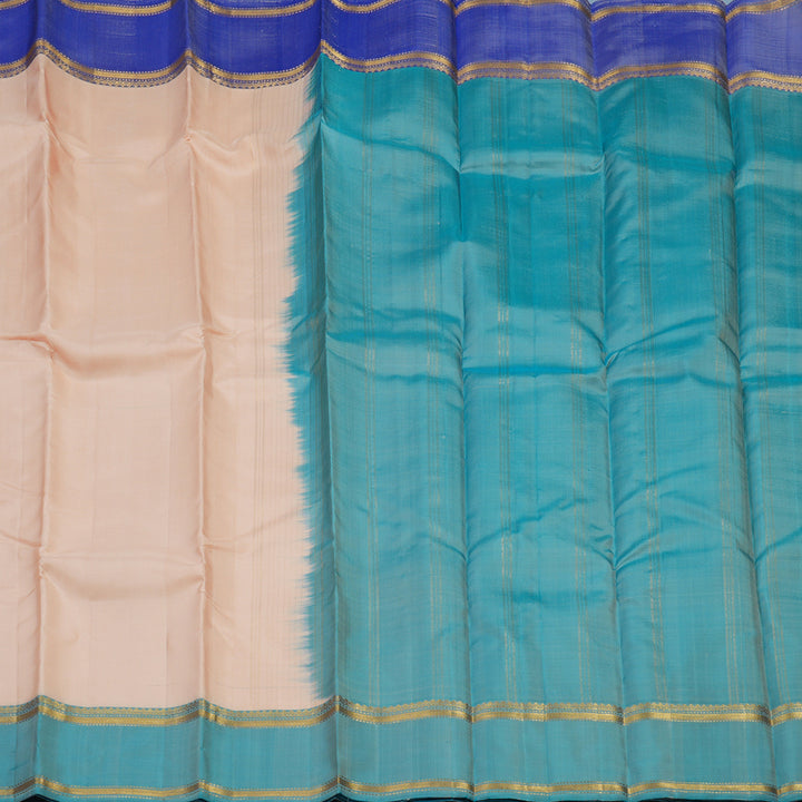Hayagrivas Handloom Mild Peach Kanjivaram Silk Saree with Ganga Jamuna Border KBE2246B8-1