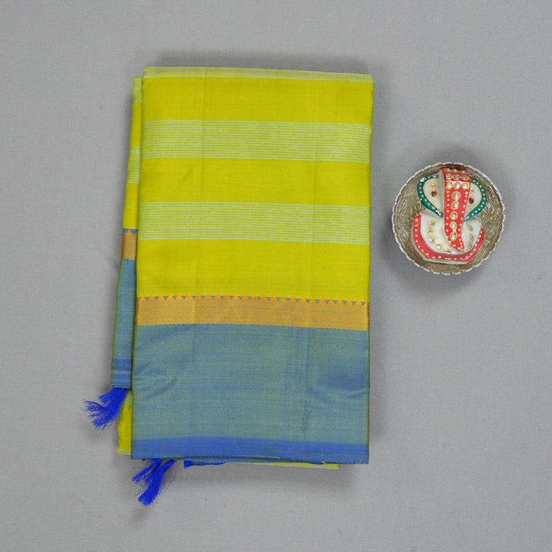 Hayagrivas Handloom Fluorescent Green Kanjivaram Silk Saree KBE2246B8-10