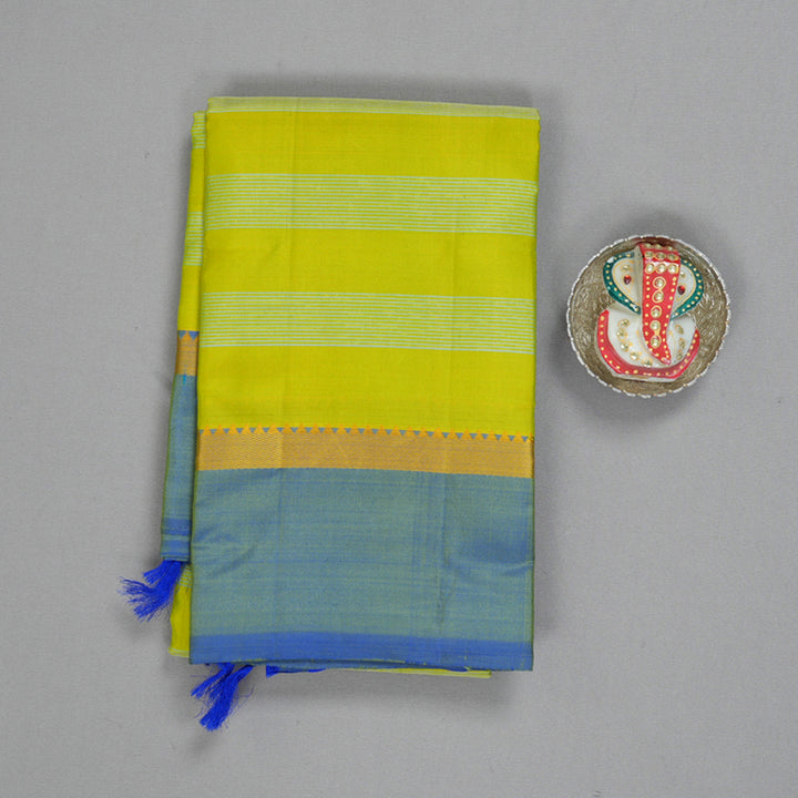 Hayagrivas Handloom Fluorescent Green Kanjivaram Silk Saree KBE2246B8-10