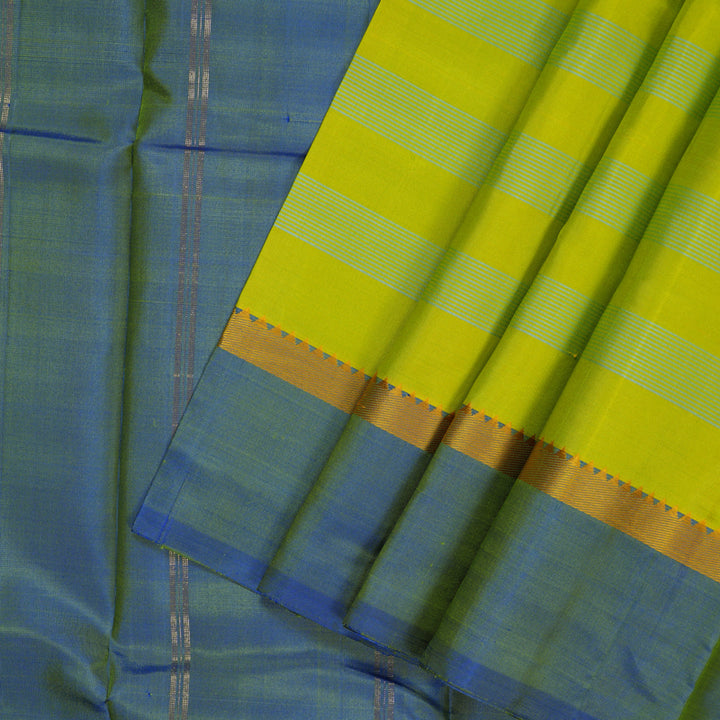 Hayagrivas Handloom Fluorescent Green Kanjivaram Silk Saree KBE2246B8-10
