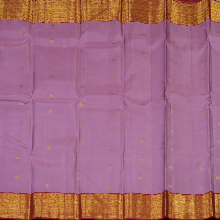 Hayagrivas Handloom Lavendar Pink Kanjivaram Silk Saree with Maroon Border KBE2247B23-1