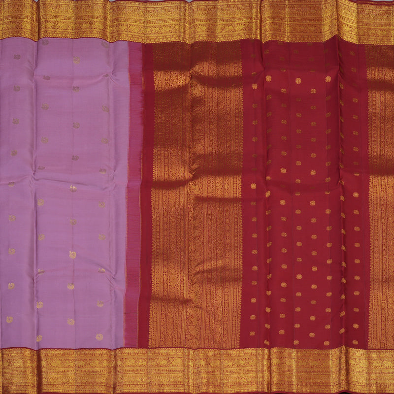Hayagrivas Handloom Lavendar Pink Kanjivaram Silk Saree with Maroon Border KBE2247B23-1