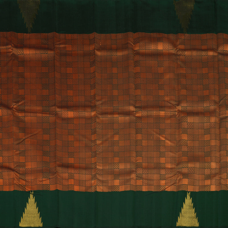 Hayagrivas Handloom Bottle Green Kanjivaram Silk Saree KBE2251B3-1