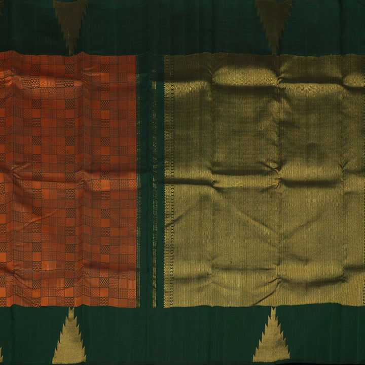 Hayagrivas Handloom Bottle Green Kanjivaram Silk Saree KBE2251B3-1