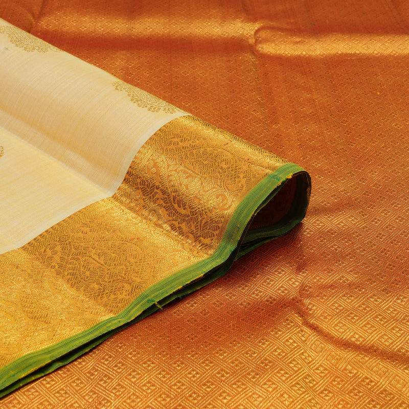 Hayagrivas Handloom Sandal Kanjivaram Silk Saree with Golden Yellow Border KBE2251B5-1