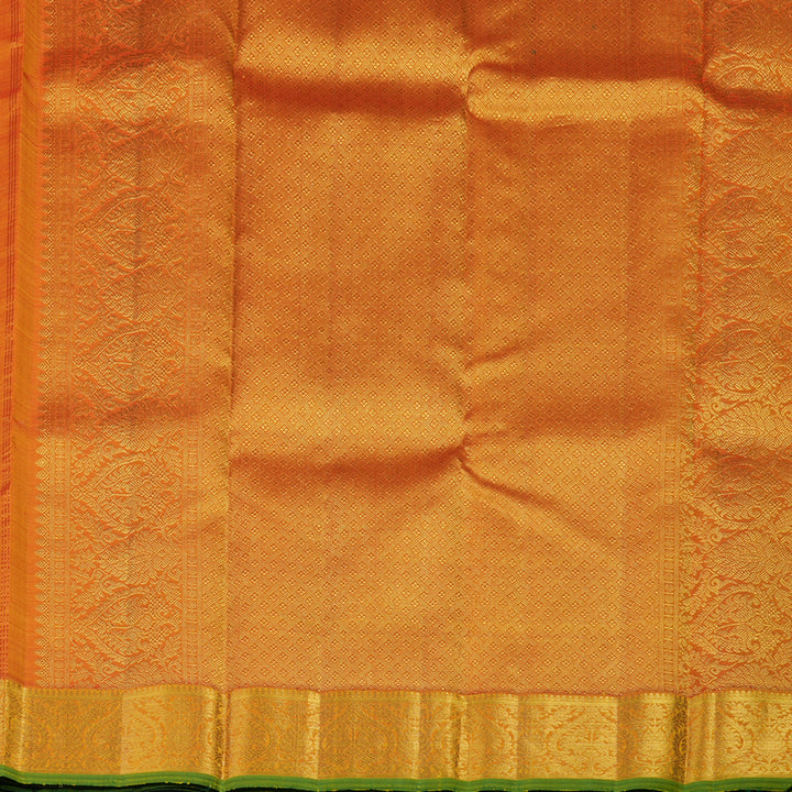Hayagrivas Handloom Sandal Kanjivaram Silk Saree with Golden Yellow Border KBE2251B5-1