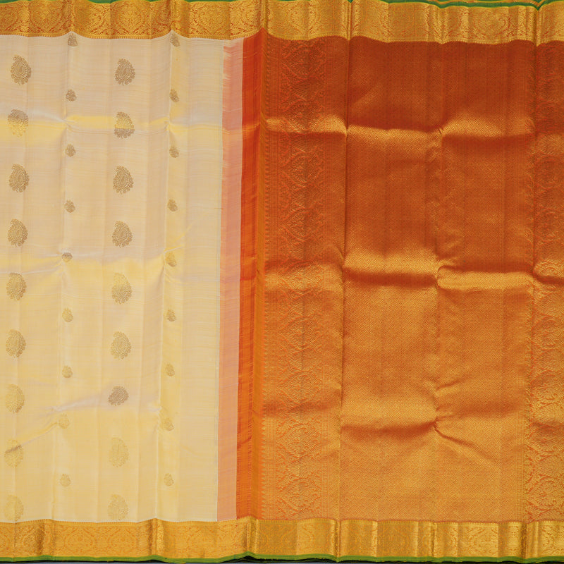 Hayagrivas Handloom Sandal Kanjivaram Silk Saree with Golden Yellow Border KBE2251B5-1