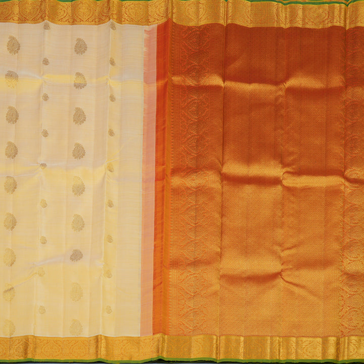 Hayagrivas Handloom Sandal Kanjivaram Silk Saree with Golden Yellow Border KBE2251B5-1