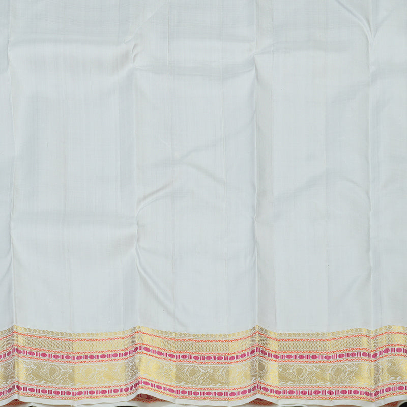 Hayagrivas Handloom Violet Kanjivaram Silk Saree with Half-White Border KBE2254B3-1