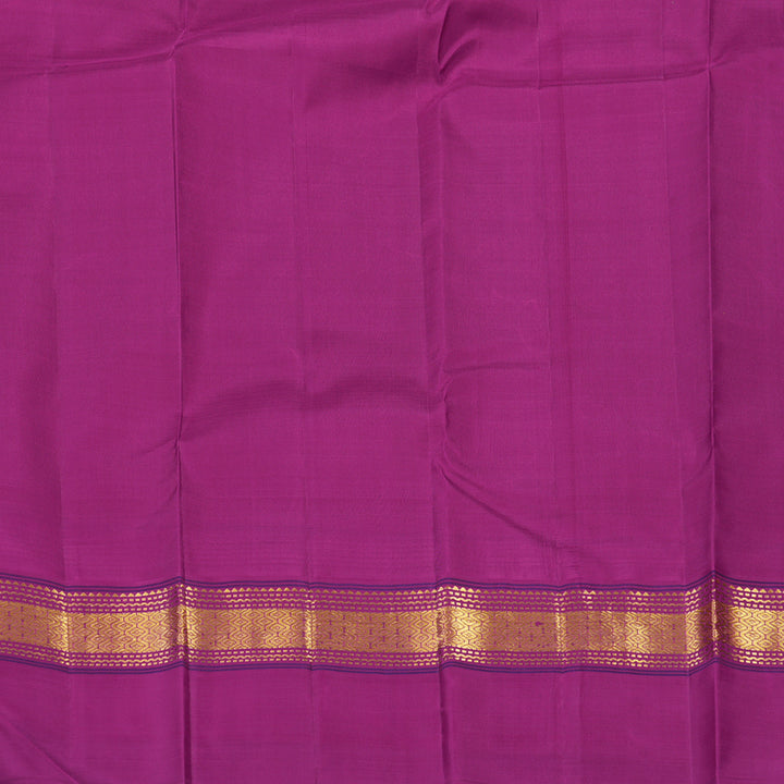 Hayagrivas Handloom Yellow Kanjivaram Silk Saree with Purple Border KBE2256B2-1