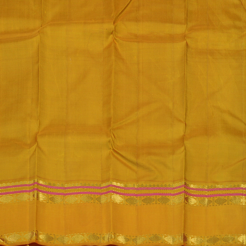 Hayagrivas Handloom Bottle Green Kanjivaram Silk Saree with Mustard Yellow Border KBE2256B3-3