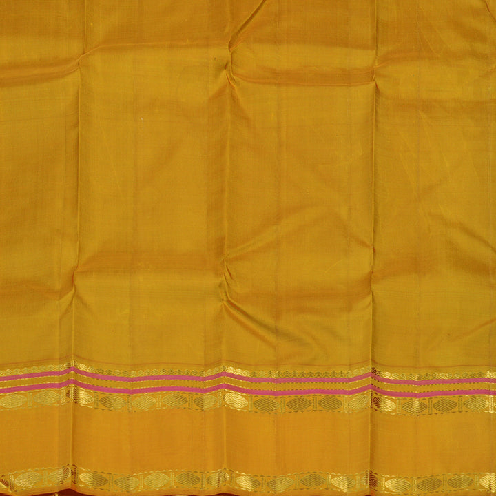 Hayagrivas Handloom Bottle Green Kanjivaram Silk Saree with Mustard Yellow Border KBE2256B3-3
