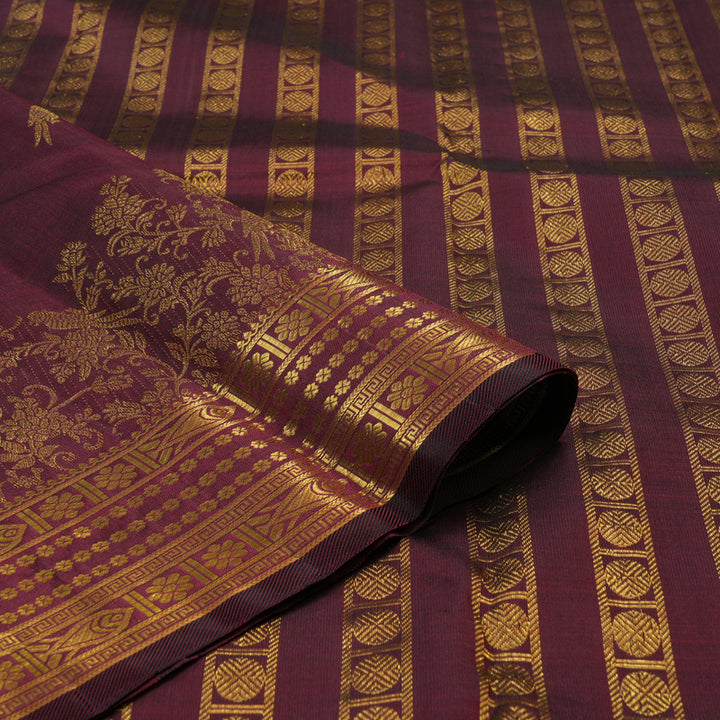 Hayagrivas Handloom Wine Kanjivaram Silk Saree KBE2257B5-1