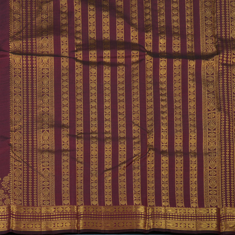 Hayagrivas Handloom Wine Kanjivaram Silk Saree KBE2257B5-1