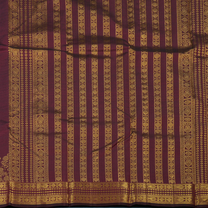 Hayagrivas Handloom Wine Kanjivaram Silk Saree KBE2257B5-1