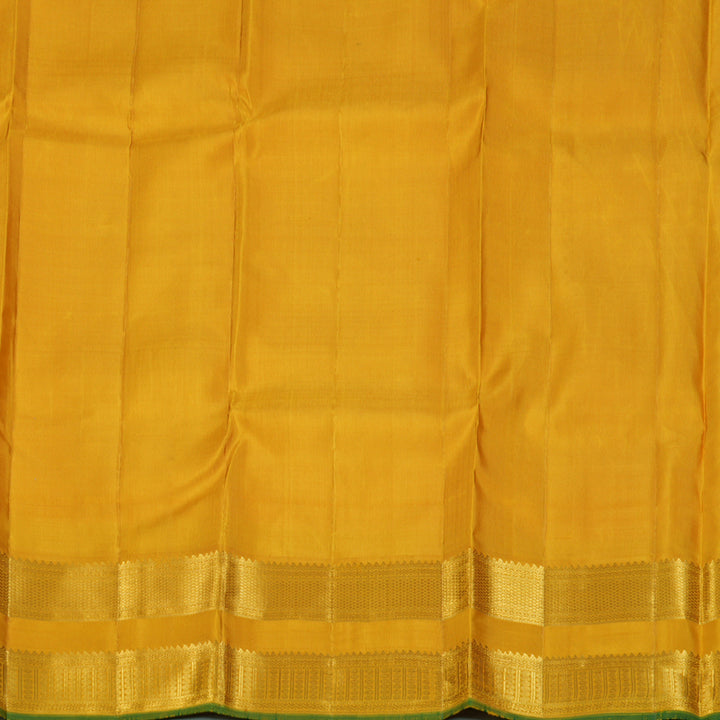 Hayagrivas Handloom Fanta Orange Kanjivaram Silk Saree with Mustard Yellow Border KBE2258B1-1