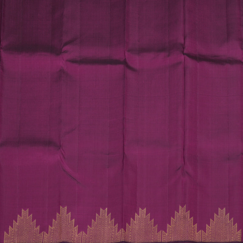 Hayagrivas Handloom Silver Grey Kanjivaram Silk Saree with Temple Border KBE2260B1-1