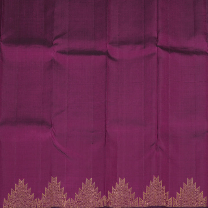 Hayagrivas Handloom Silver Grey Kanjivaram Silk Saree with Temple Border KBE2260B1-1