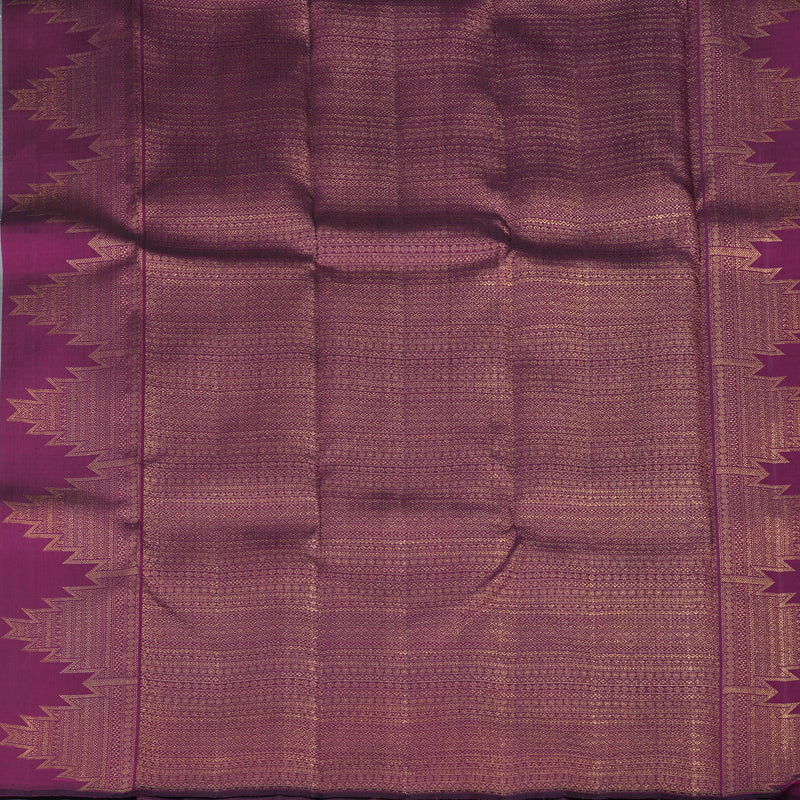 Hayagrivas Handloom Silver Grey Kanjivaram Silk Saree with Temple Border KBE2260B1-1