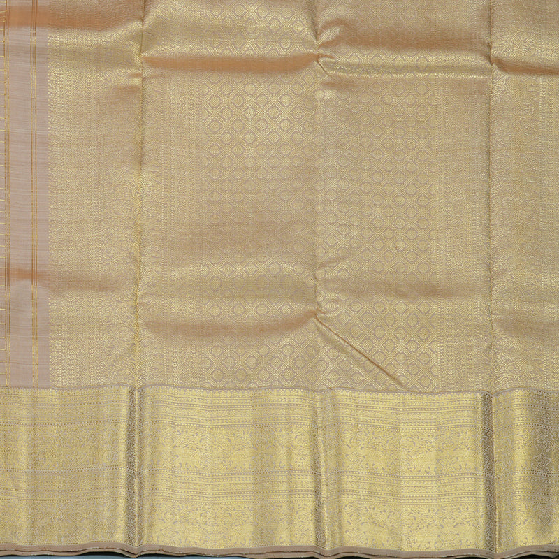 Hayagrivas Handloom Beige Kanjivaram Silk Saree KBE2260B5-1